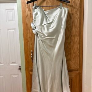 Banana Republic Strapless Satin Dress in Light Green